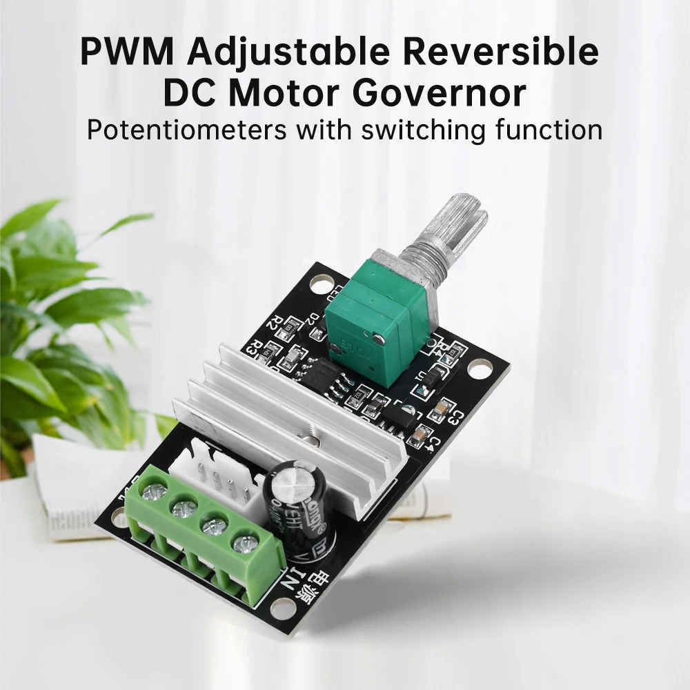 DC6-28V 3A 80W PWM DC Motor Speed Controller Regulator Adjustable Variable Speed Reversible Switch Control Potentiomet