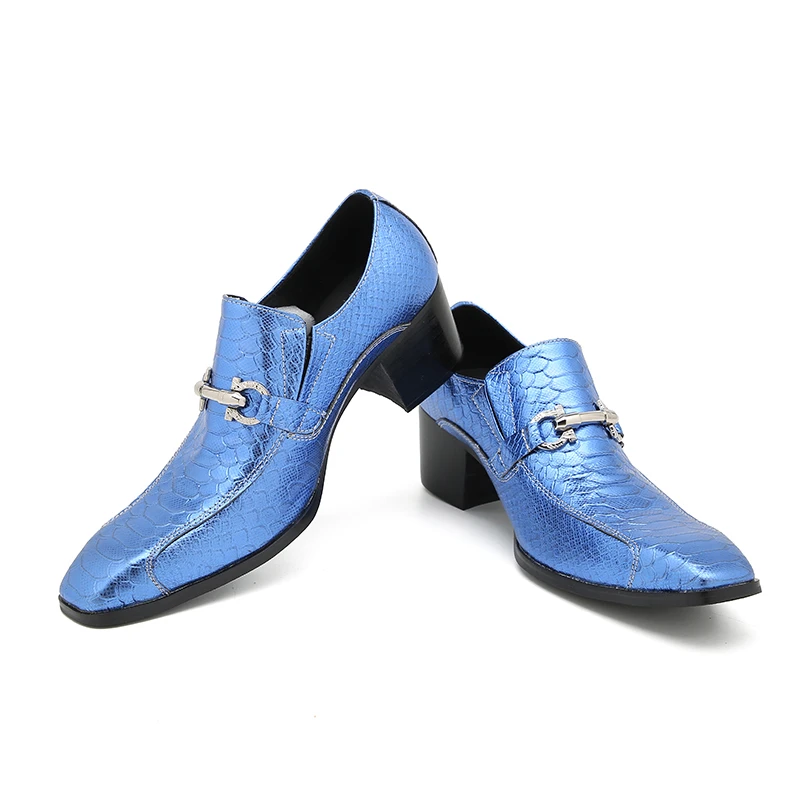 Herren-Slipper im italienischen Stil mit Krokodilmuster, hoher Absatzhöhe, aus echtem Leder, luxuriöse, formelle Schuhe für Geschäftstermine und festliche Anlässe. – Detail 13