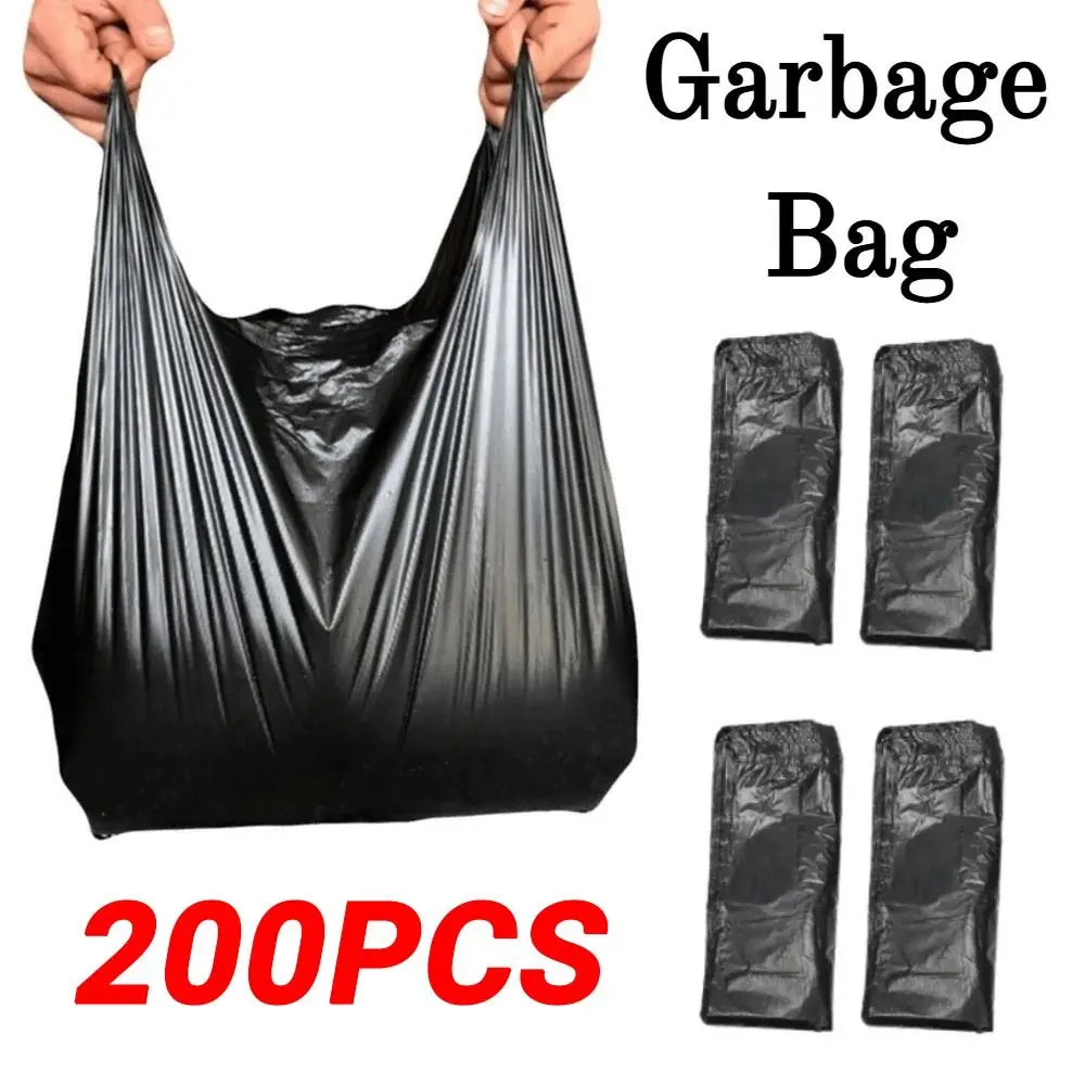 

200pcs Thickened Heavy Duty Trash Bags 50*32cm Plastic Large Rubbish Bags Durable Odor Control Garbage Storage Bag