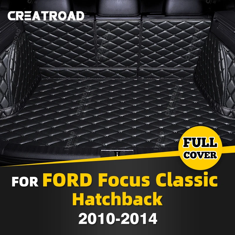 

Auto Full Coverage Trunk Mat For Ford Focus hatchback 2010-2014 13 12 11 Car Boot Cover Pad Interior Protector Accessories