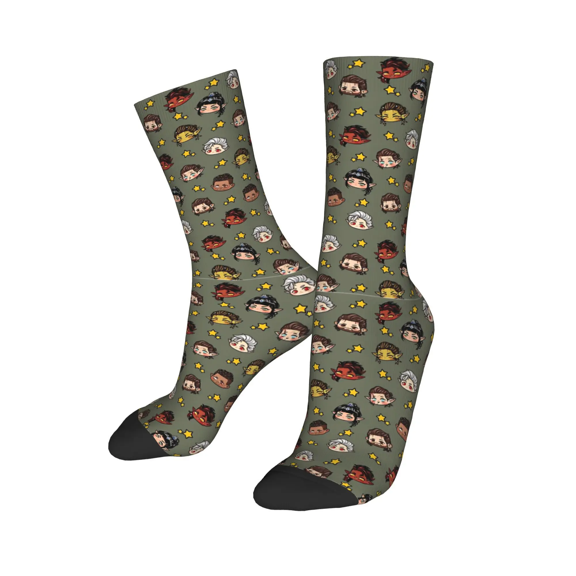 

Забавные носки Astarion, готические чулки, осенние нескользящие мужские носки унисекс, мягкие дизайнерские уличные носки