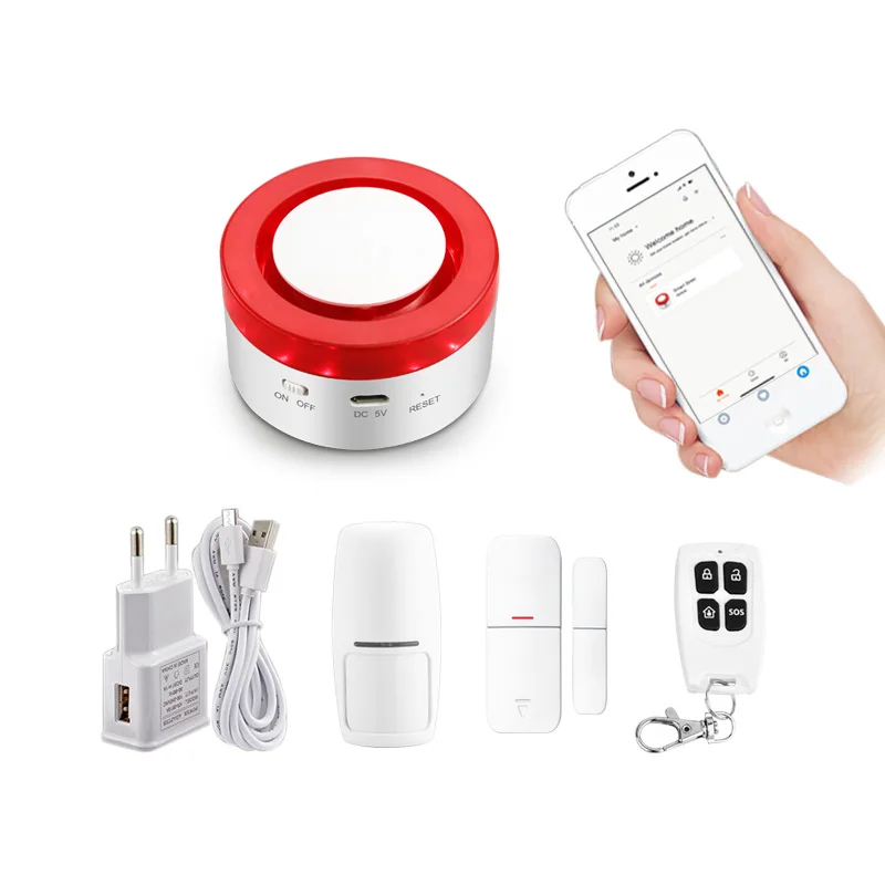 The Newest Home Self Smoke Tuya Smart Wireless Security Alarm System  H1  With Water Leak Detector