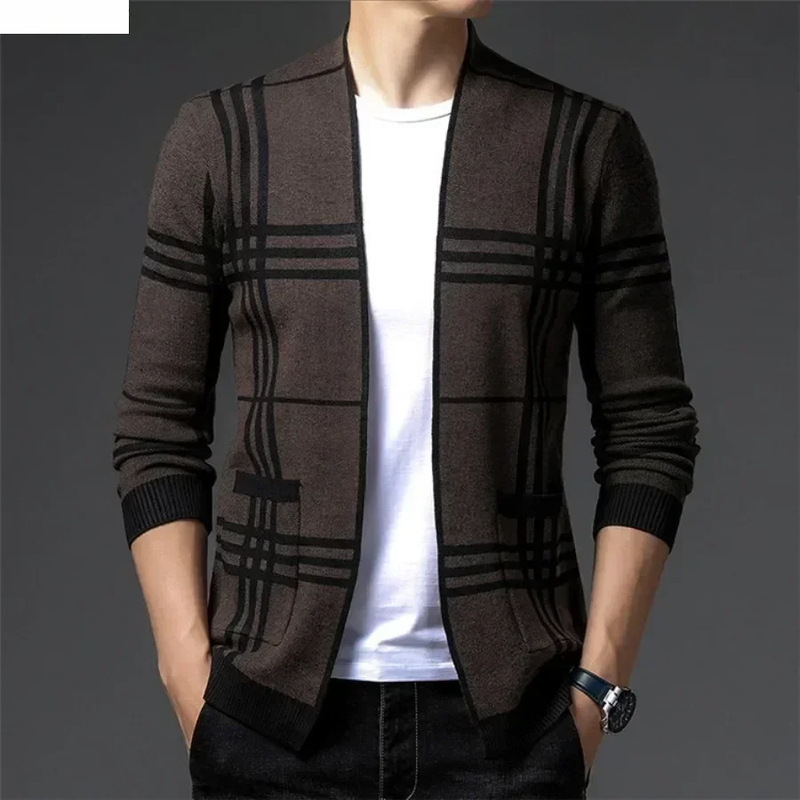 Men's Fashion Knitted Cardigan - Men'S Fashion V Neck Sweater บทวิจารณ์และราคา
