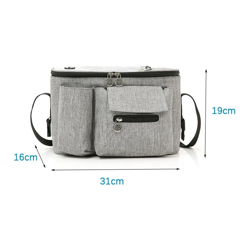 Baby Stroller Bags Mommy Diaper Organizer Carriage Large Capacity Outdoor Travel Nappy Cup Holder Stroller Bag Accessories