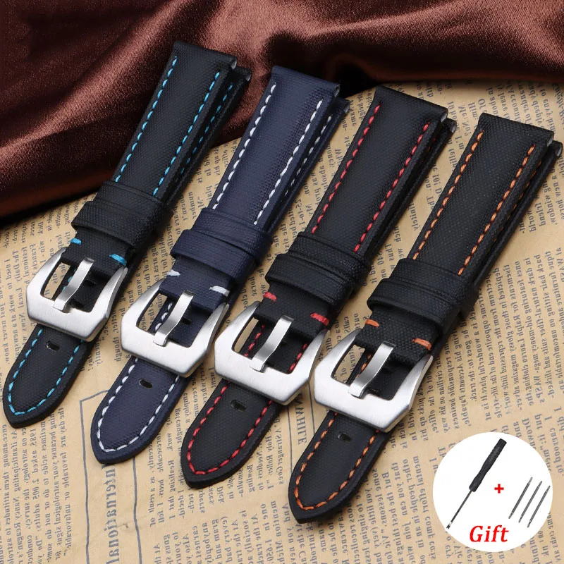 Nylon Watch Strap 22mm for Huawei Watch Gt4/3/2 Watchband Soft Canvas Bracelet for Seiko Sport Comfortable Replacement Wristband