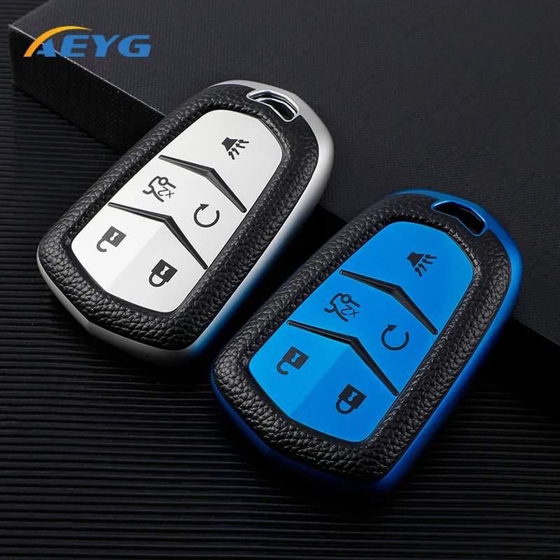 TPU Car Remote Key Case Cover Shell Fob For Cadillac ATS-L XTS TX5 CTS CT6 ATS 28T DTS ELR SRX ESV Escalade Protector Keychain