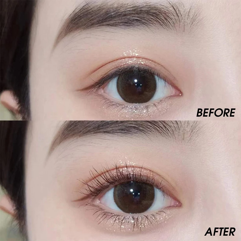 علبة الماسكارا ذات قاعدة من الألياف مقاومة للماء، رفيعة وطويلة، ليس من السهل تلطيخ وتطويلها وتجعيد الشعر الطبيعي الطويل