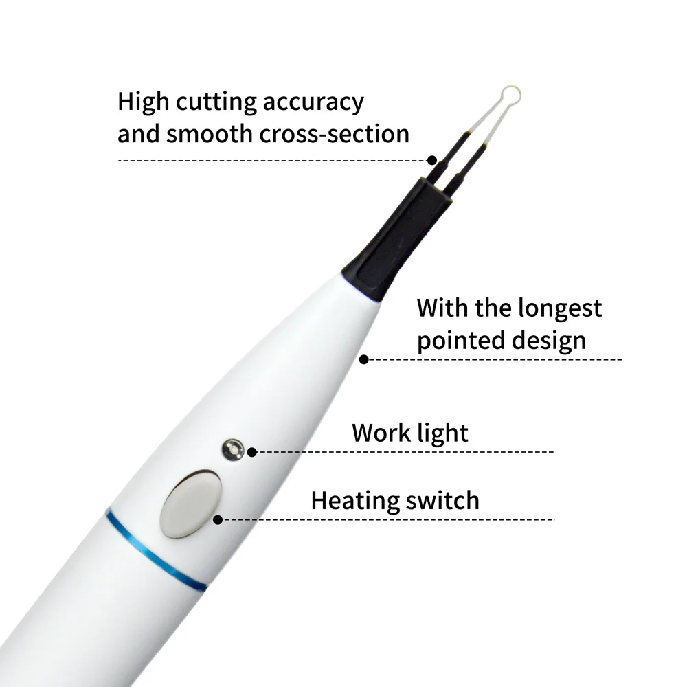 1 Set Dental Cordless Percha Tooth Gum Cutter Endo Gutta Cutter 4 Tips Point Heating Dentistry Root Canal Tips