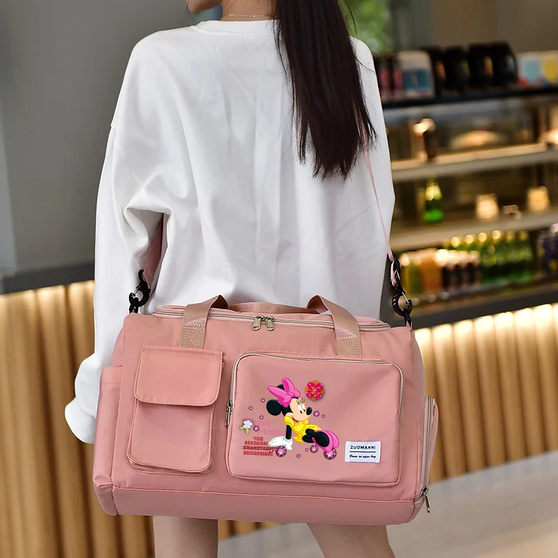 Borsa da viaggio da donna Disney Topolino Minnie Cartoon Borsa sportiva da palestra impermeabile Borsa da fitness per uomo Borse portaoggetti Borsa