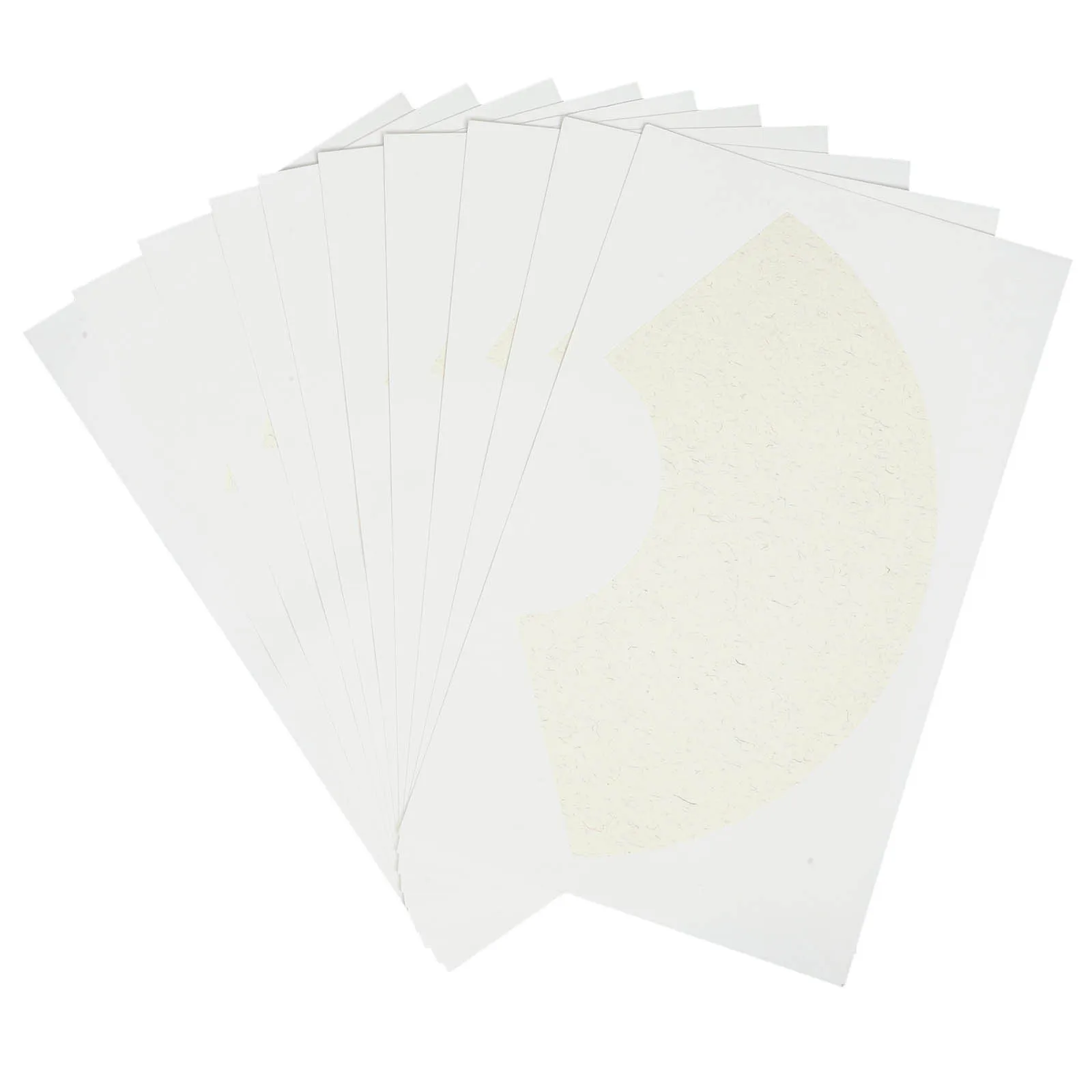 

10Pcs 30x50cm Fan Shaped Xuan Paper Blank Rice Sheets Chinese Calligraphy Watercolor Drawing Delicate Texture White Paper