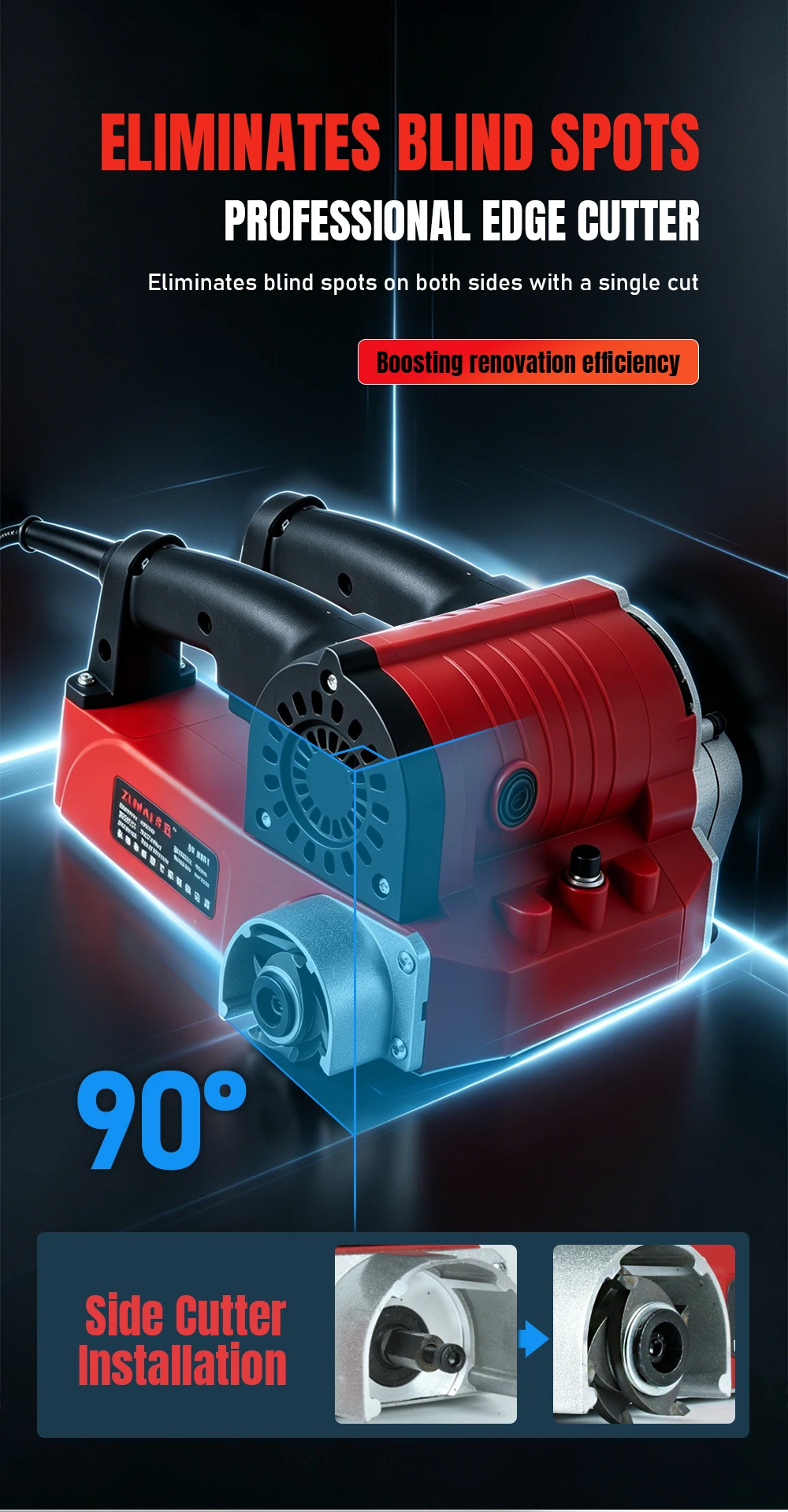 Electric Wall Planer Handheld Wall Planing Machine Dust-Free Shovel Concrete Too