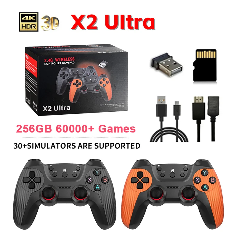 X2 Ultra Game Stick 256GB 60000+ Retro Games TV وحدة تحكم ألعاب محمولة لوحات ألعاب لاسلكية لعبة فيديو HD مخرج لـ PS1 نينتندو #1