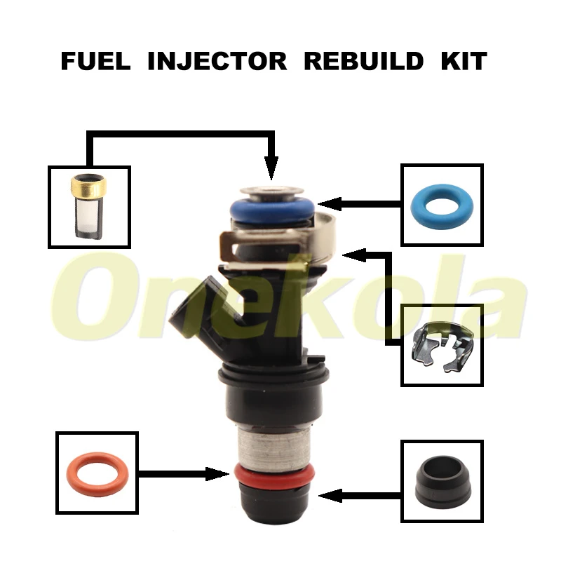 Fuel Injector Service Repair Kit Filters Orings Seals Grommets for 25317628 For 99 -07 Chevy Silverado Suburban 5.3 25320288