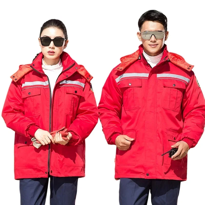 Winter cotton coat neutral work clothes reflective stripes safety work clothes mechanical car repair workers' work clothes