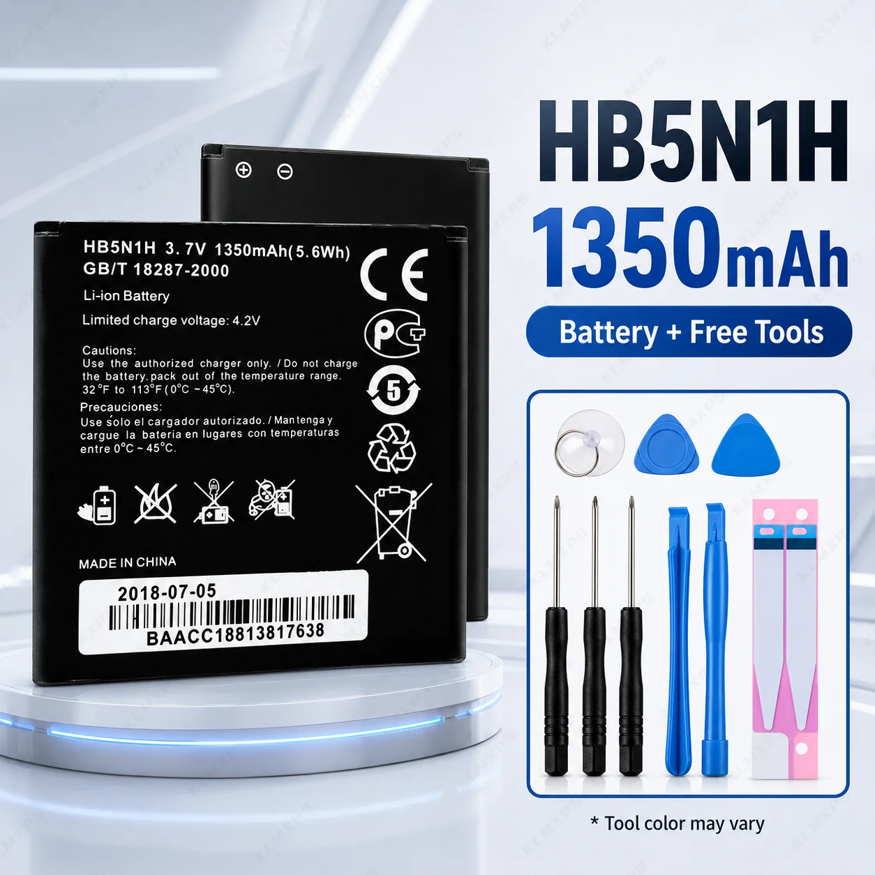 Batería de repuesto de litio externa de alta capacidad HB5N1H de 1350mAh compatible con el teléfono móvil Huawei Ascend G300 Y330