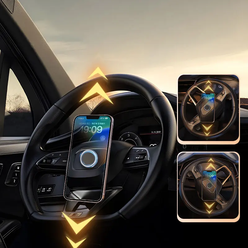 Support De TéLéPhone MagnéTique En MéTal Pour Voiture, Support Mural Pour Smartphone Mobile, Volant, Iphone, Samsung, Xiaomi, Oppo
