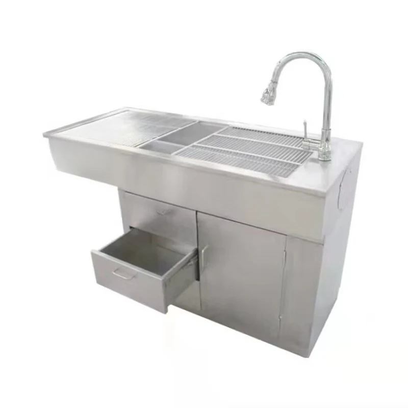 Useful Veterinary Medical Equipment Wet Disposal Table 304 Stainless Steel Multi-functional Pet Operating Table
