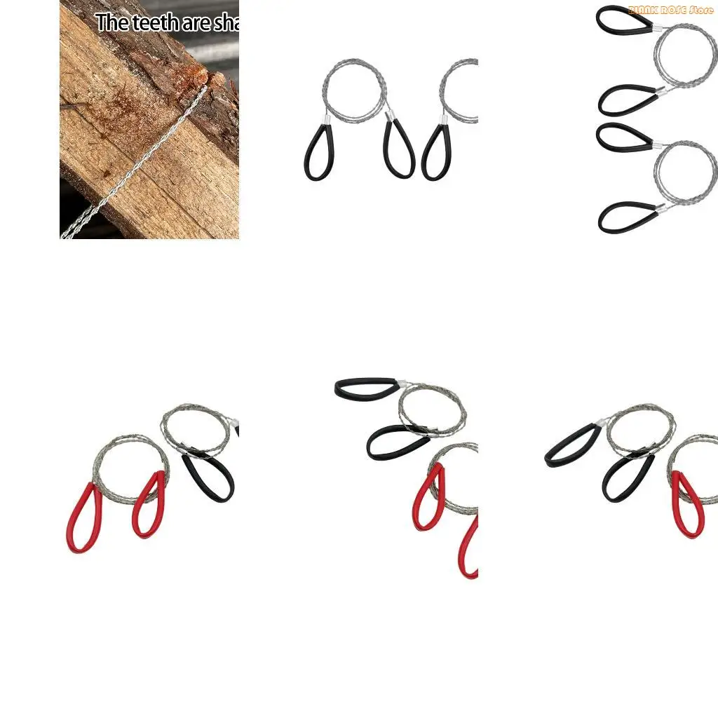 K1AE 2Pcs Stainless Steel Wire Rope Handsaw Efficient Cutting For Various Materials Lightweight Easy Use Construction Tool
