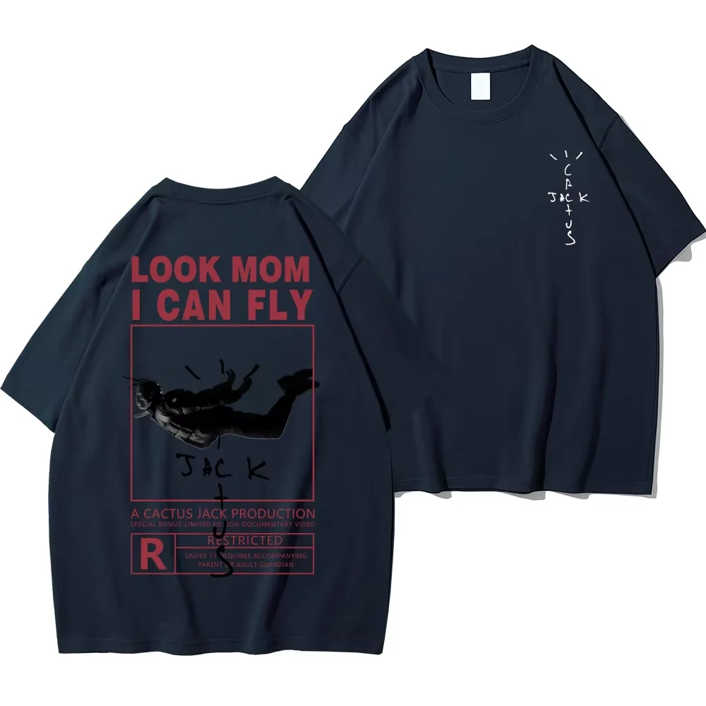 2026 New HOT SALE Street Cactus-Jack T-shirt Summer Men Women LOOK MOM I CAN FLY Tee ASTROWORLD Hip Hop Short Sleeve Tees