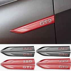 3D ABS Car Styling Fender Side Wing Emblem Sticker Auto Body Decoration Decals Refit Accessories For Volkswagen VW GTI GTD Badge