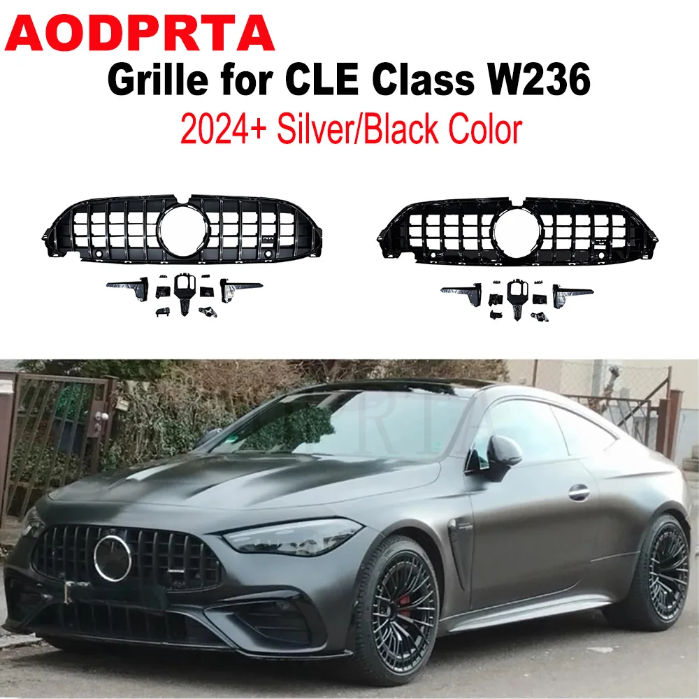 

2024+ CLE Grille Front Bumper Mesh Hood Grid Grill For Mercedes Benz CLE Class W236 CLE260 CLE300 CLE63