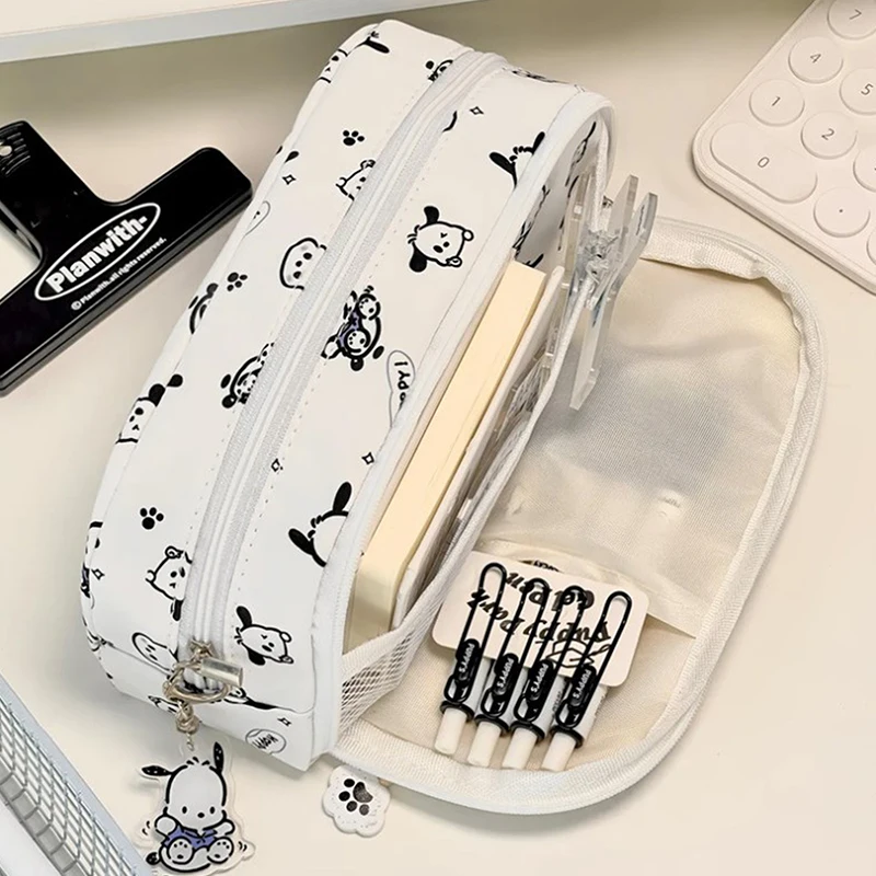 

Pochacco Sanrio Anime Kawaii Pen Bag Cute Cartoon Student Pencil Box Stationery Case Large Capacity Cosmetics Storage Bag Gifts