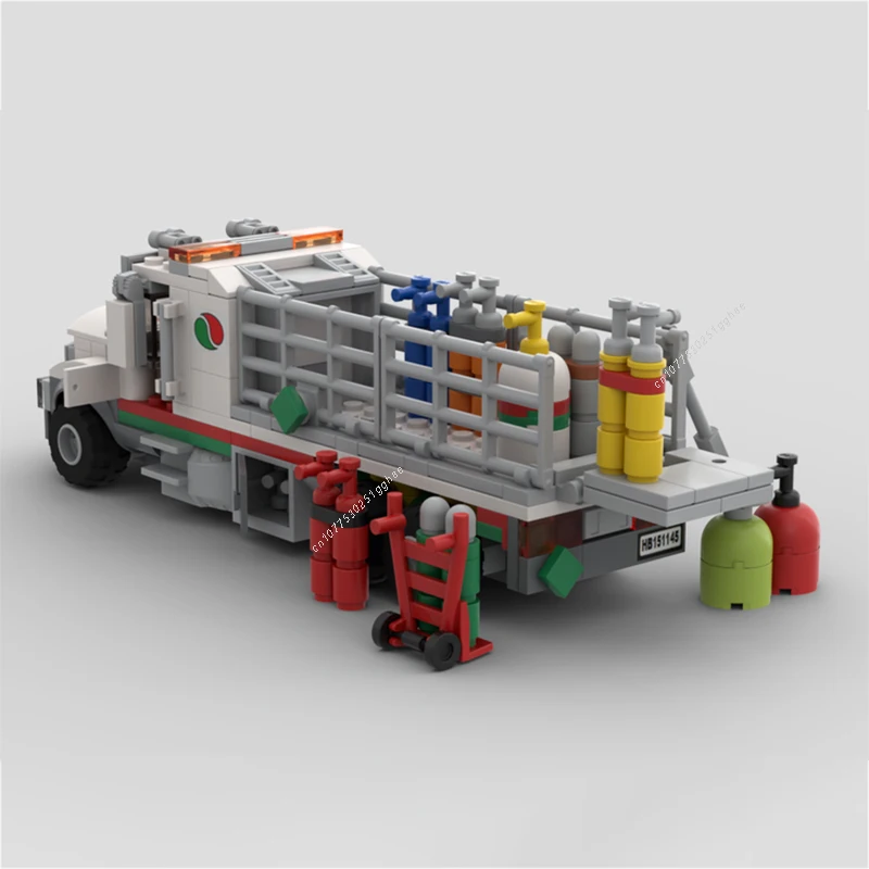 Classic City Vehicle Gas Cylinder Delivery Truck Building Blocks Model Bricks Display Collection Children's Toys Gifts 304PCS