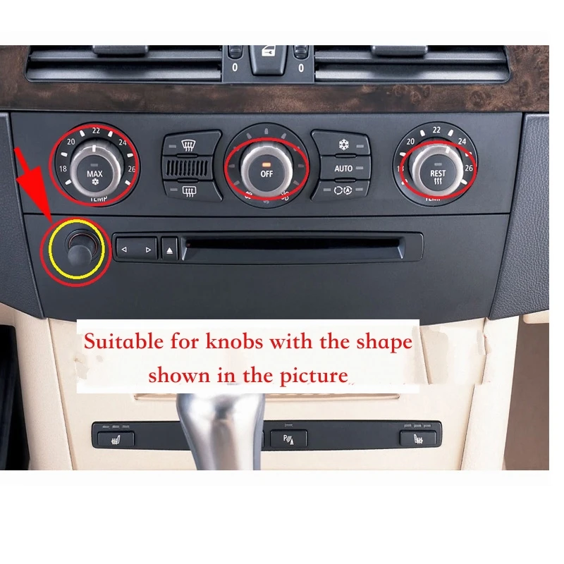 Suitable For 2004-2010 BMW 5 Series E60 Air Conditioning Volume Knob Decorative Ring Modified Interior Car Sticker