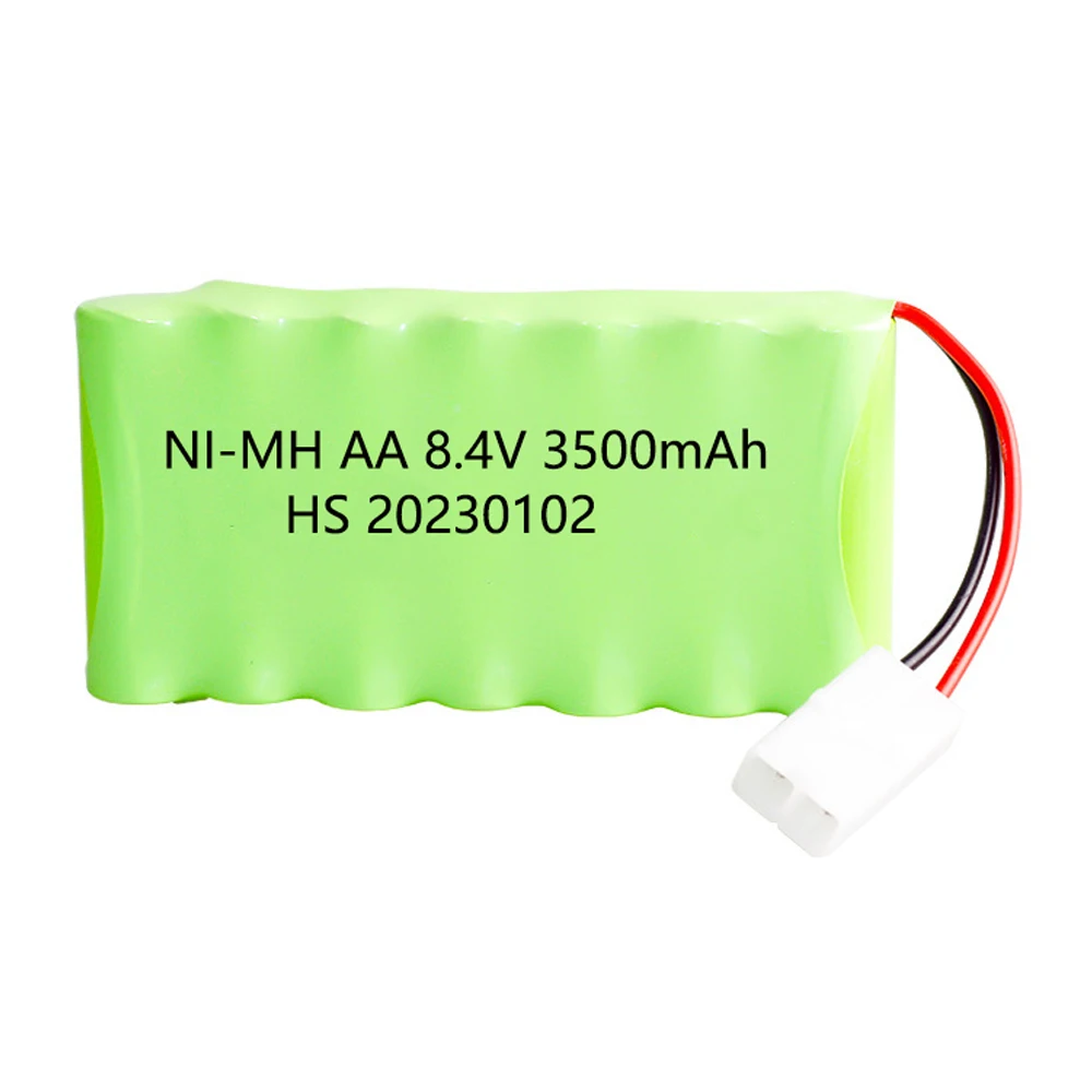 8.4V 3500mah Ni-MH akumulator z ładowarką do samochodzik zdalnie sterowany czołgu Robot armata 8.4v akumulator 3000mah plug tamiya