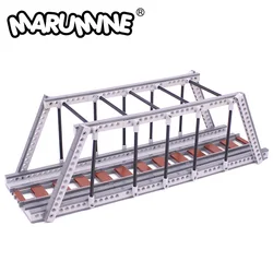 Marumine MOC Idea View 222PCS Bridge Viaduct Railway Set Build Bricks Block Model Kit with Track 53401 Building Construction Toy