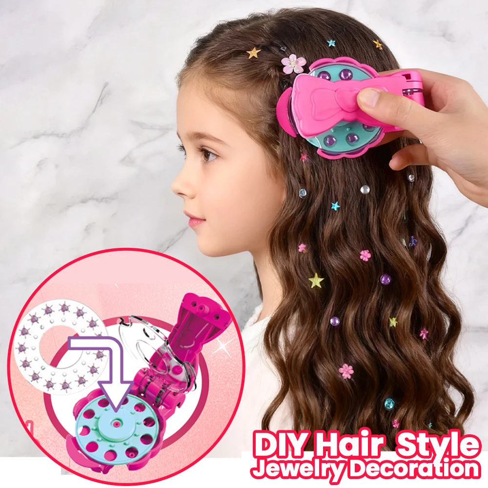DIY الشعر مجوهرات الصحافة فيلم الماس إكسسوارات الشعر الشعر الماس ملصق DIY مجوهرات الديكور الفتيات الجمال التظاهر اللعب مجموعة