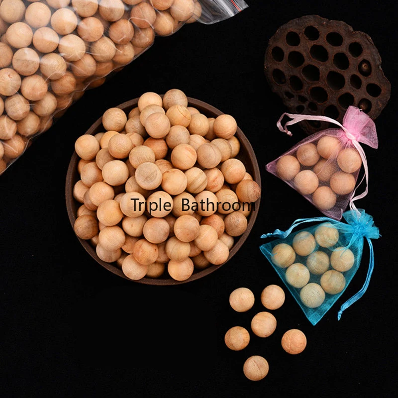 30/100pcs Wardrobe Anti Mold/insect Camphor Balls Household Deodorizing Camphor Wood Ball Aromatherapy Sachet Household Items