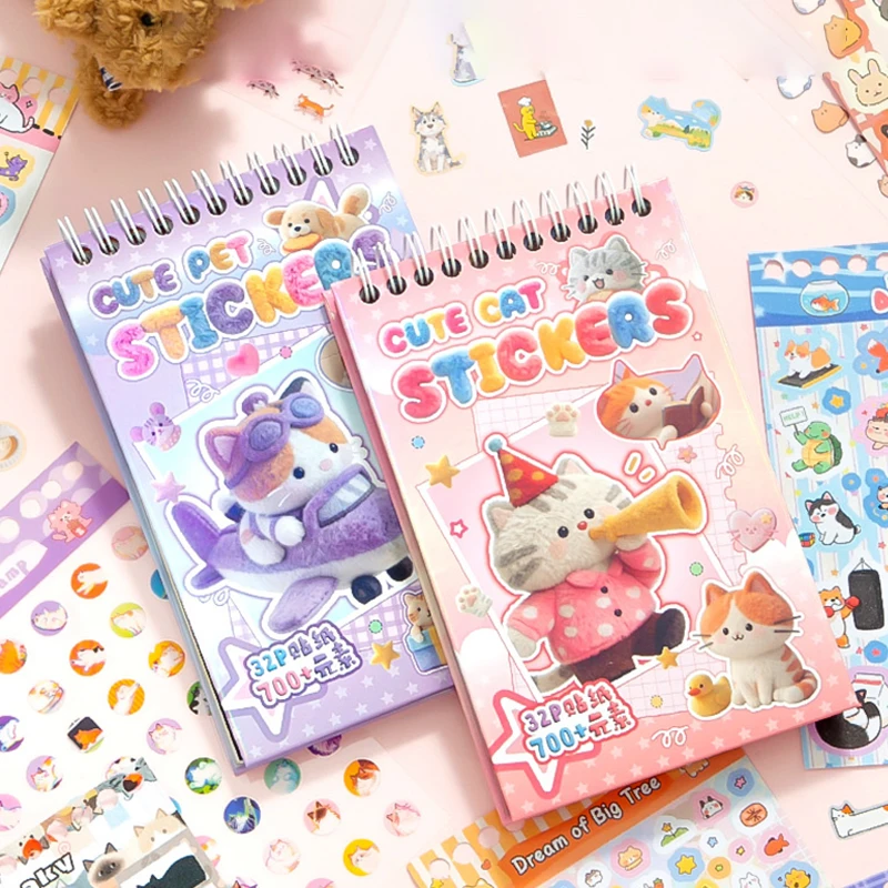 

Mr.Paper 32Sheets/bag Pet Collection Sticker Book Kawaii Cartoon Cat Dog For DIY Journal Dairy Scrapbook Decor Craft Supplies