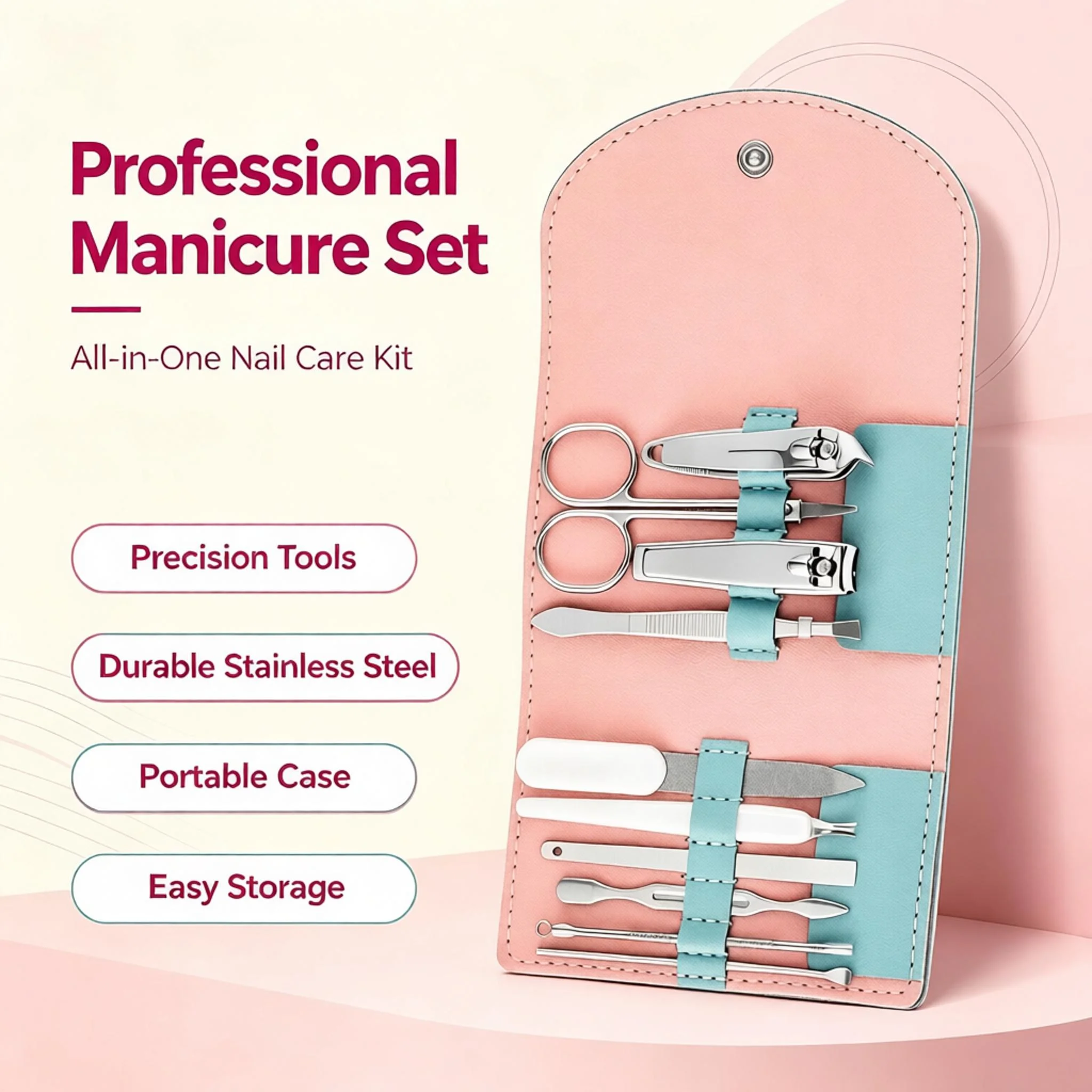 7Pcs Portable Nail Clipper Set Beauty Nail Trimmer Ear Peeling Knife Manicure Set Personal Care Pedicure Tools Eyebrow Scissors