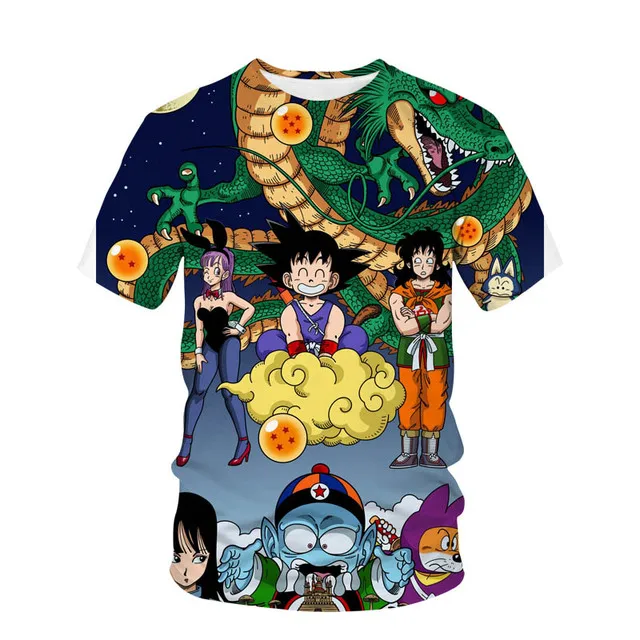 

Men's 3D Printed Cartoon Tshirt Anime Dragon Ball Z Tshirt Summer Harajuku Men Goku Clothes Super Saiya Short Sleeve T-shirt