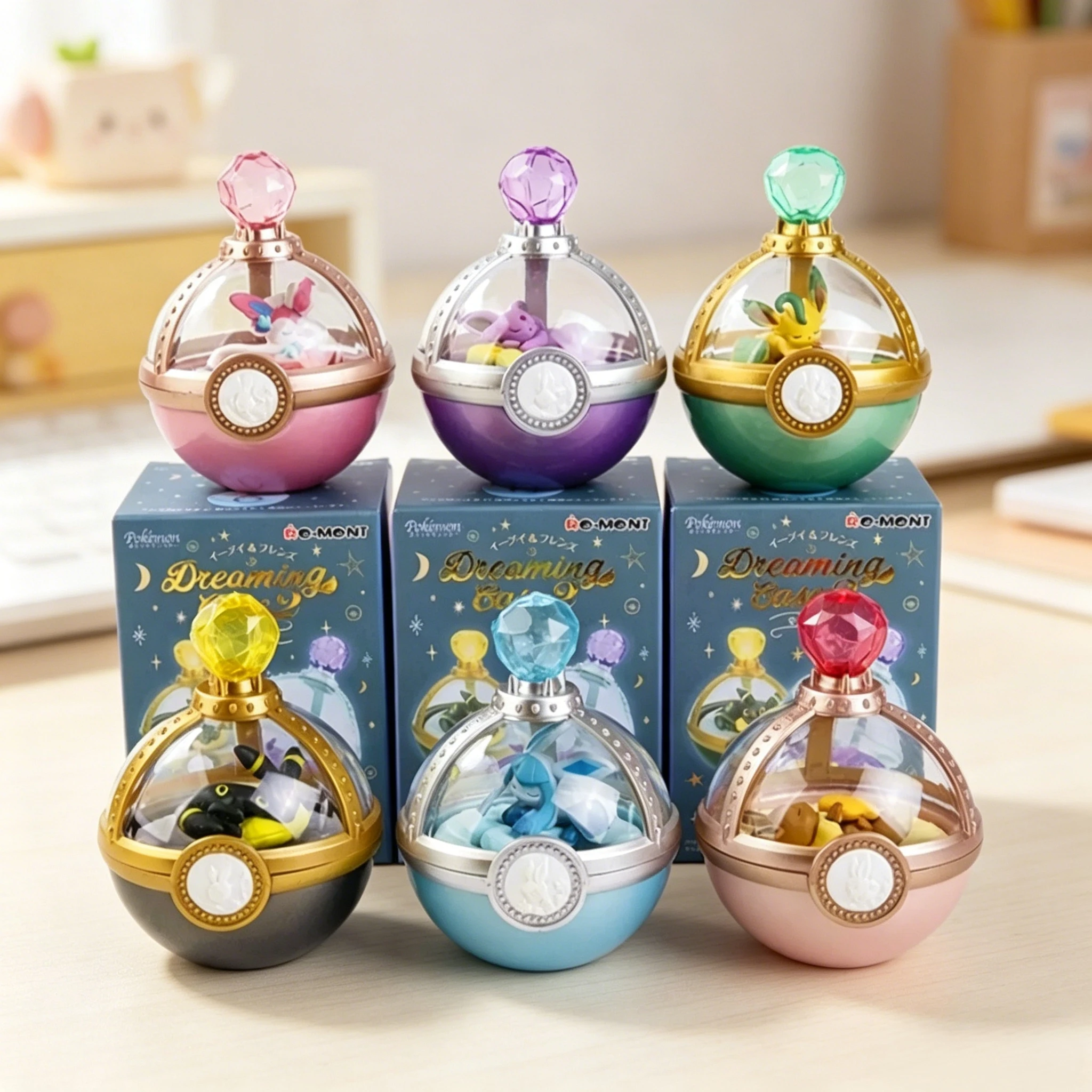 Pokemon Creative Blind Box with Sleeping Eevee Dream Ball Espeon Figurine Umbreon Leafeon Glaceon Sylveon Lovely Decor Souvenirs