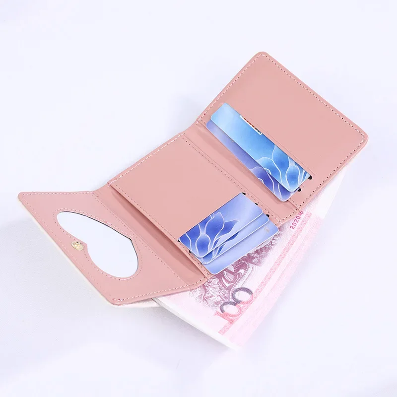 Women Short Thin Korean Version Cute Tiger and Pig Ladies Small Wallet Student Three-fold Wallet Female Fashion Short Coin Purse