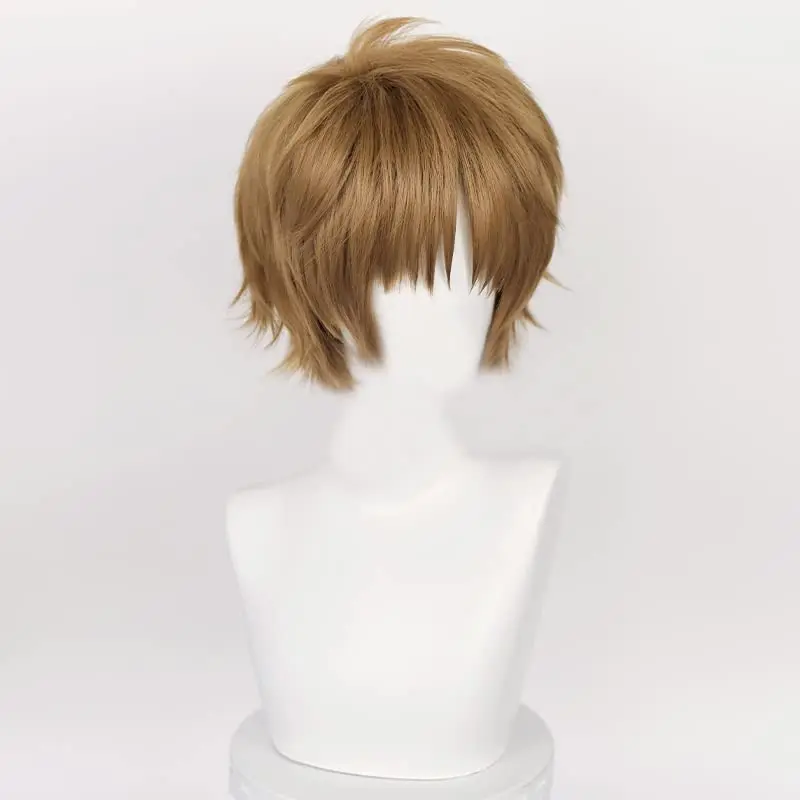 Anime Syaoran Li Cosplay Costume Wig Short 30cm Yellow Brown Heat Resistant Synthetic Hair Wigs