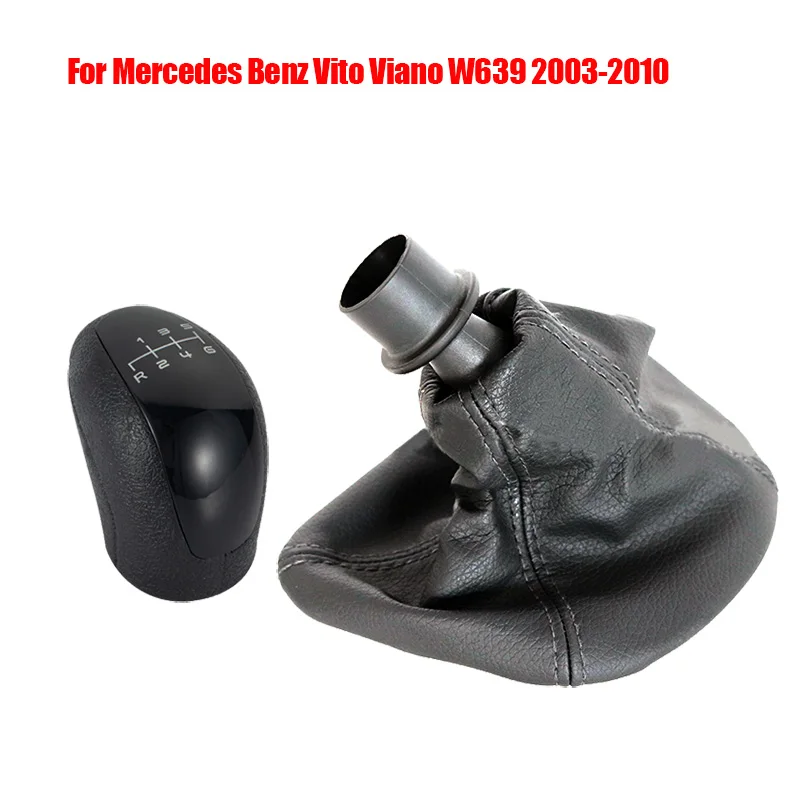 

Ручка переключения передач с кожаным чехлом для Mercedes Benz Vito Viano W639 2003-2010, черная, 6-ступенчатая, механическая