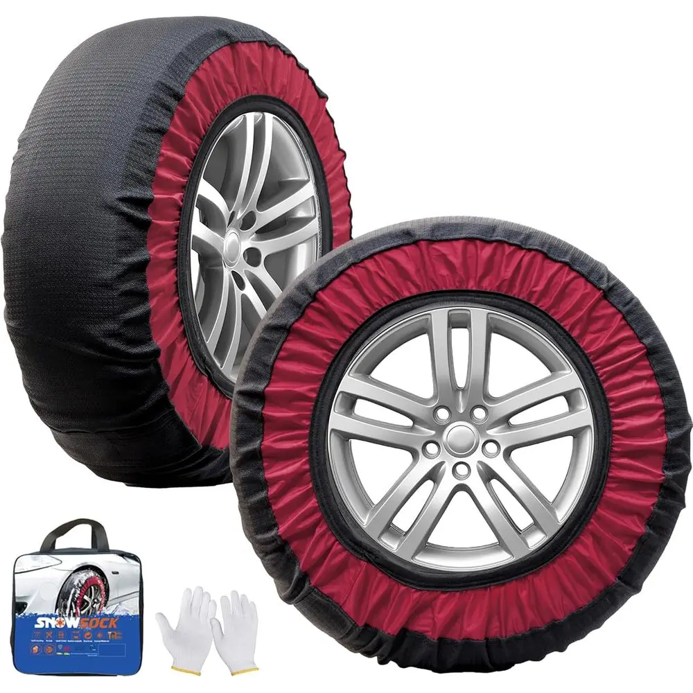Automotive Snow Socks Tire Chains-Tire Snow Socks for Car, SUV, & Pickup, Textile Snow Chain, Easy to Install- Winter Tire Chain