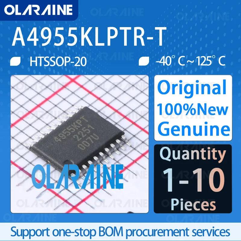 

1/5/10Pcs New Original A4955KLPTR-T HTSSOP-20Power management gate drivers Voltage - Power supply 5.5V ~ 50V AEC-Q100 IC chip