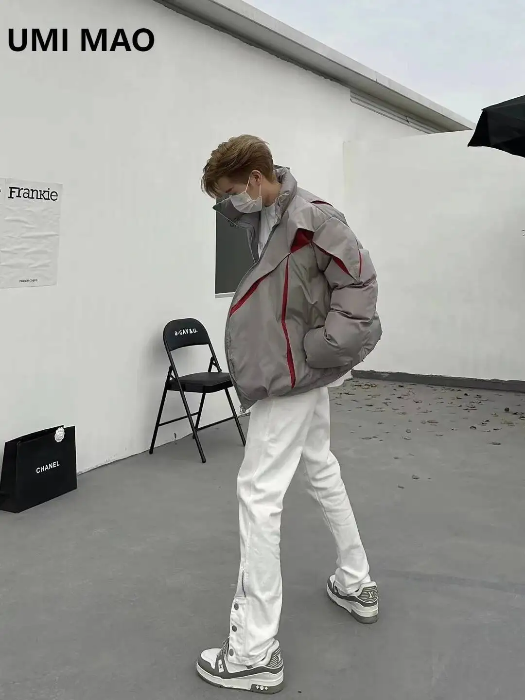 

UMI MAO American Functional Style Couple Cotton Clothes Men's Winter New High Street Thickened Warm Loose Cotton Outerwear Y2K