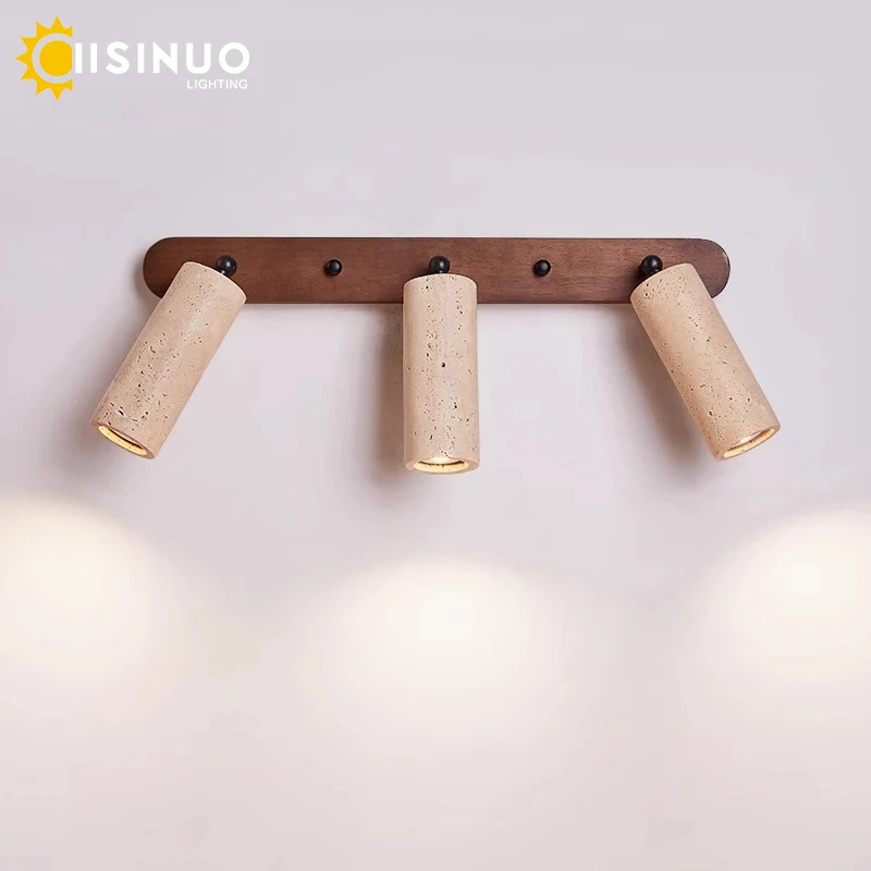 

Vanity Mirror Light Rotatable Adjusting Wabi Sabi Natural Stone Wall Lamp Anti-Corrosion Rust-Proof Scone for Vanity Bathroom De