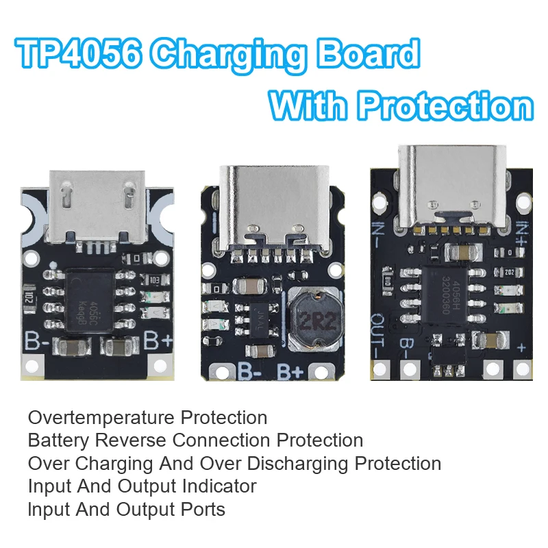 5PCS Type-C USB TP4056 1A Lithium Battery Charging Protection Board Module Polymer Battery