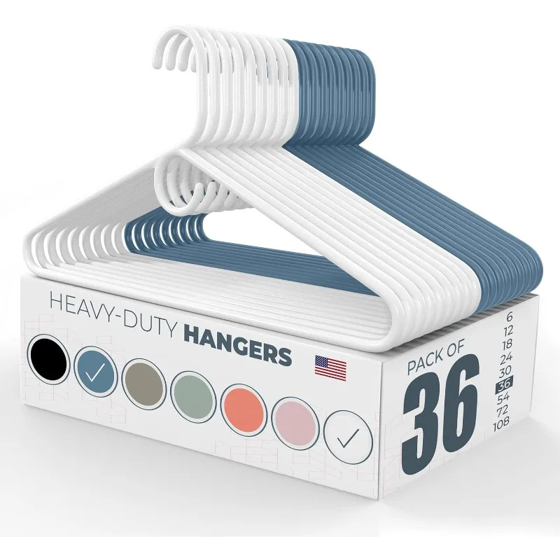 

Made in USA Heavy Duty Plastic Clothes Hangers Bulk, 20 30 50 100 Pack Available, Strong Plastic Hangers, Jacket Coat Hangers