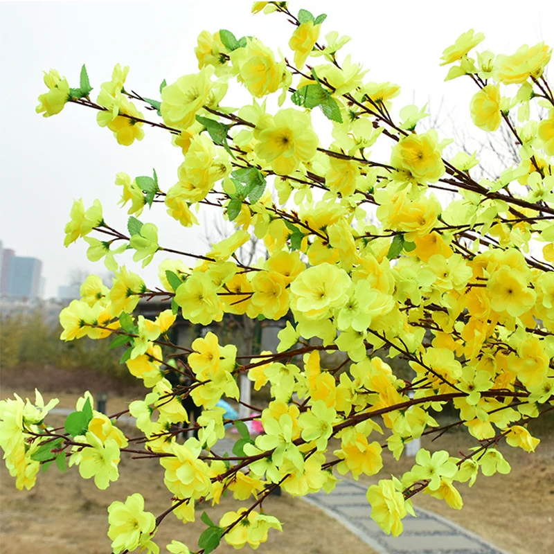 

Silk flower artificial cherry blossom plum blossom peach blossom branch home restaurant DIY wedding decoration F4447