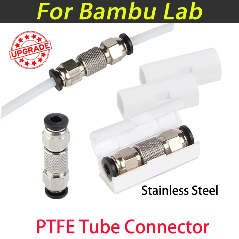 

Upgrade PTFE Tube Connector Stainless Steel for Bambu Lab X1 X1C X1E P1P P1S,1/2/3pcs 3D Printers Pneumatic connectors