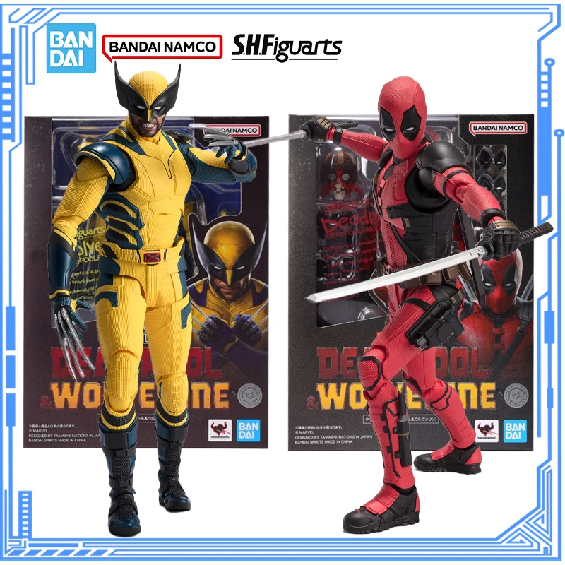 

Bandai Genuine Deadpool & Wolverine Model Kit Anime Figures SHF Deadpool & Wolverine Action Figure Collection Model Toys Gifts