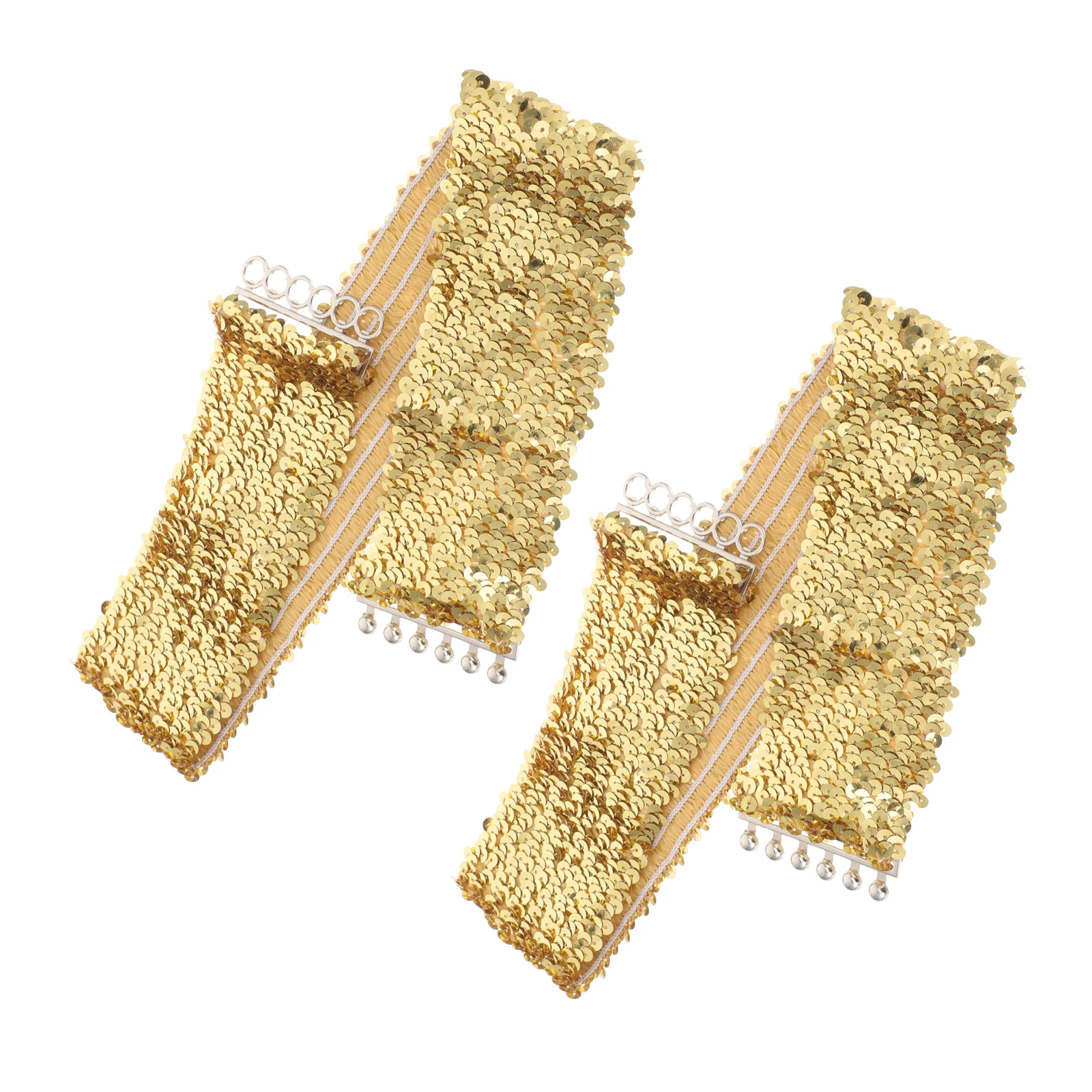 

2 Pcs Elastic Bands Belts for Dresses Decor Women Jumpsuit Adjustable Golden Stretch Waistband Christamas Sequin Belts New 2026