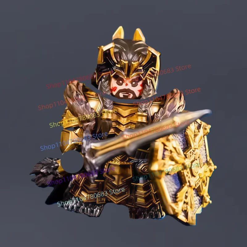 

MOC Building Blocks Mini Figure Vintage Golden Shield Warrior Assembly Model Display Anime Cartoon Character Decorative Toy Gift